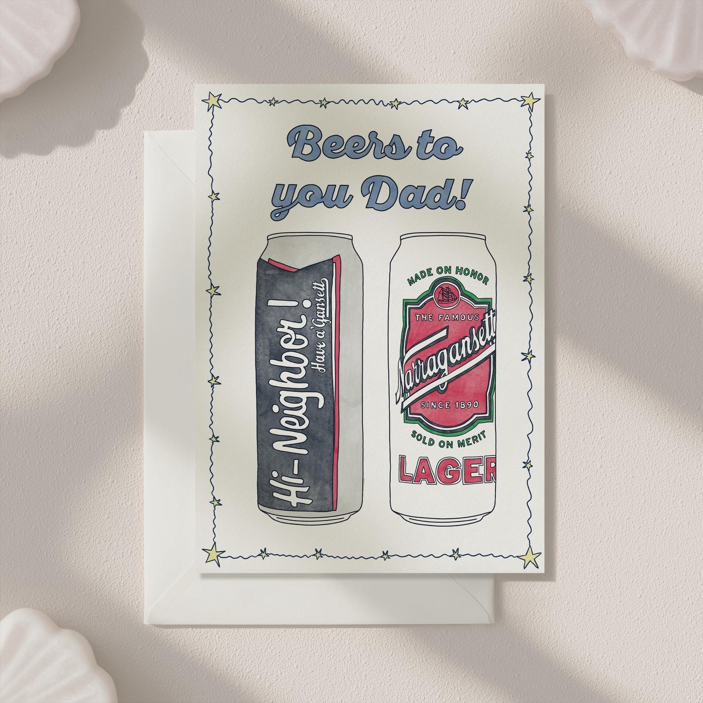 Beers to You Dad Greeting Card | 5.5x6.5 Inch | Blank Inside Greeting Card | Dad's Birthday Greeting Card | Father's Day Greeting Card