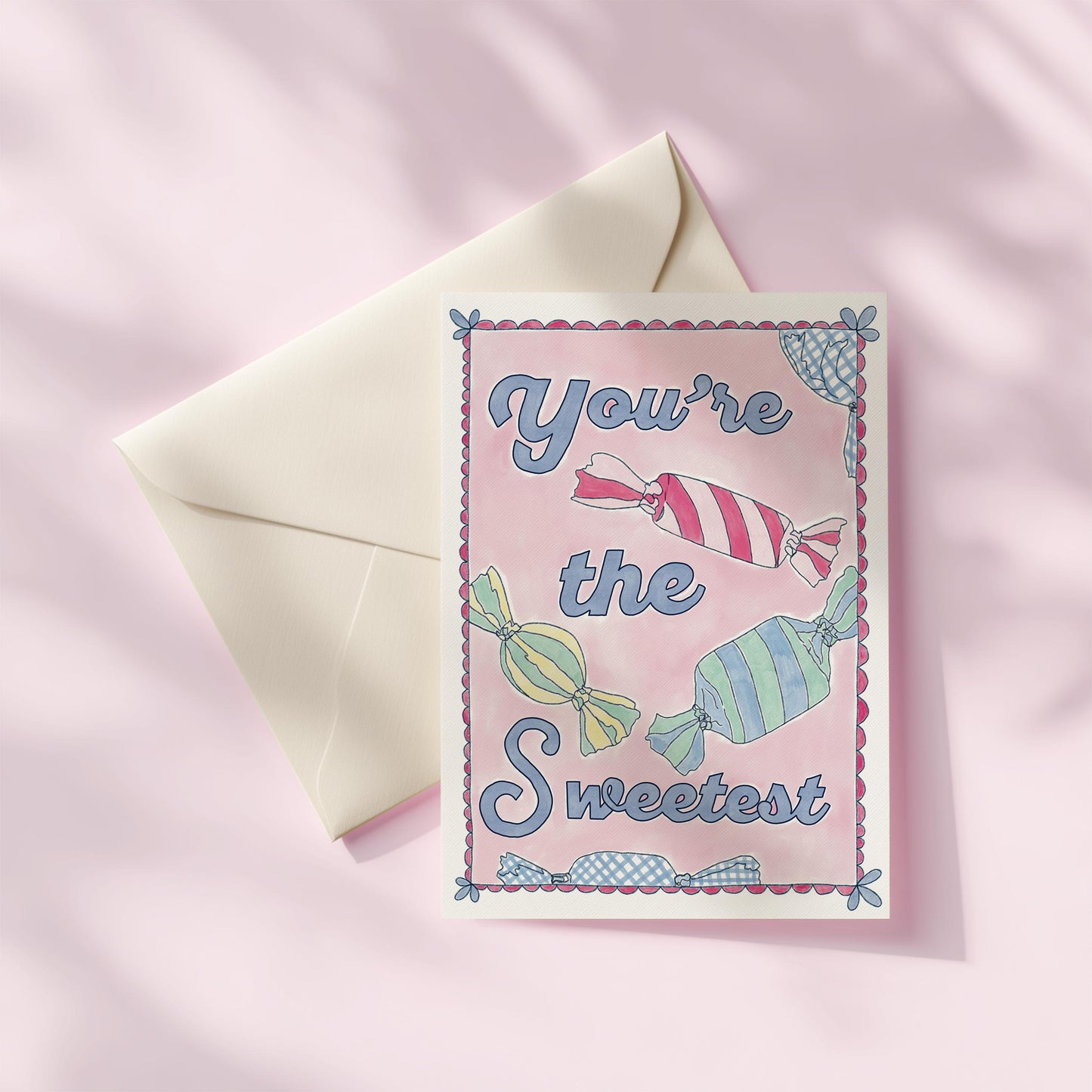 You're The Sweetest Love Greeting Card | 5.5x6.5 Inch | Blank Inside Greeting Card | Thank You Card | Card for Friend | Card for Husband