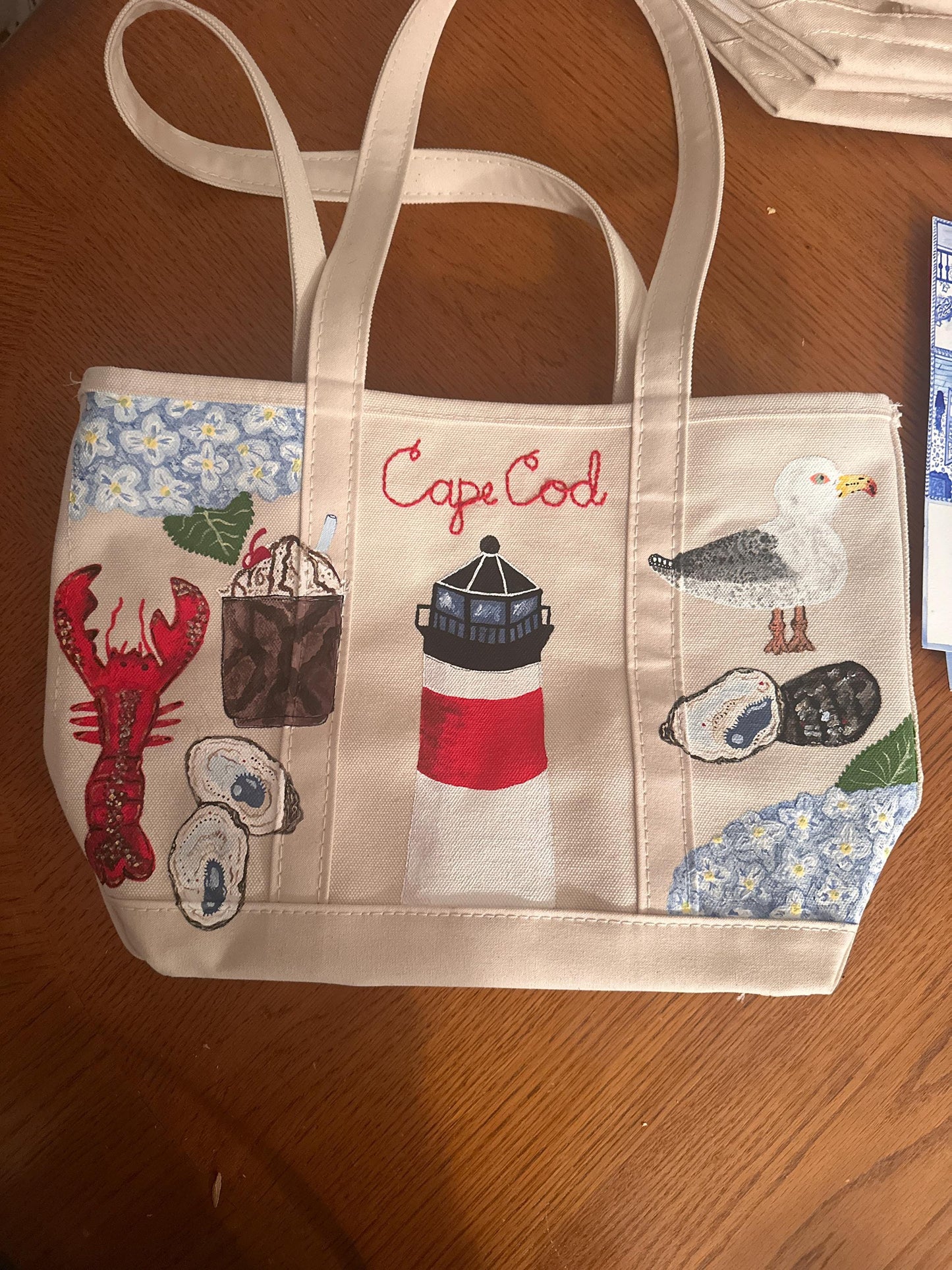 Custom Personalized Hand Painted Embroidered Canvas Tote Bag | Custom Boat Tote Bag | Custom Baby Bag | Personalized Gift Custom Gift