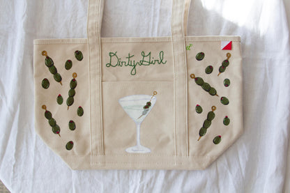 Personalized Embroidered Tote Bag, Hand-Painted Custom Name Canvas Tote, Bridesmaid Gift Bag, Aesthetic Book Tote, Personalized Custom Gift