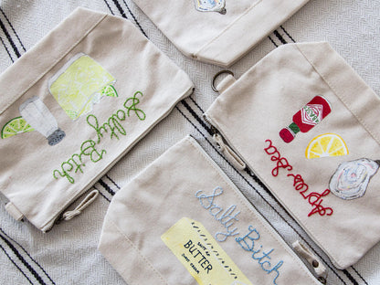 Personalized Custom Hand Painted Embroidered Canvas Tote Bag | Custom Boat Tote Bag | Gift for Wedding | Personalized Gift for Bride