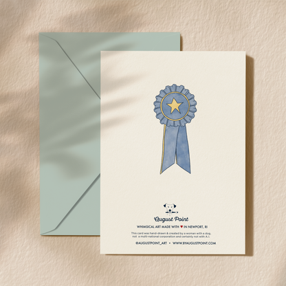 Best Dad Award Card | Hand-drawn Greeting Card | 5.5x6.5 | Blank Inside