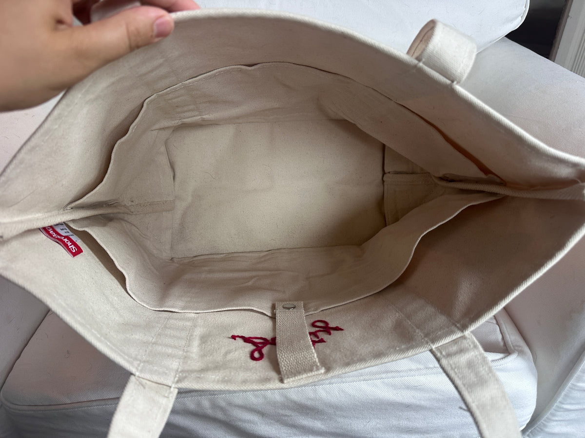 Salty Lobster | Hand-Painted & Hand-Embroidered Tote Bag