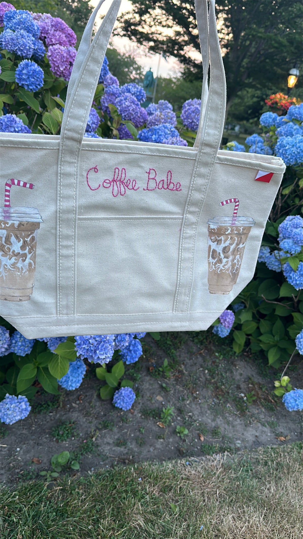 Coffee Babe | Hand-Painted & Hand-Embroidered Tote Bag