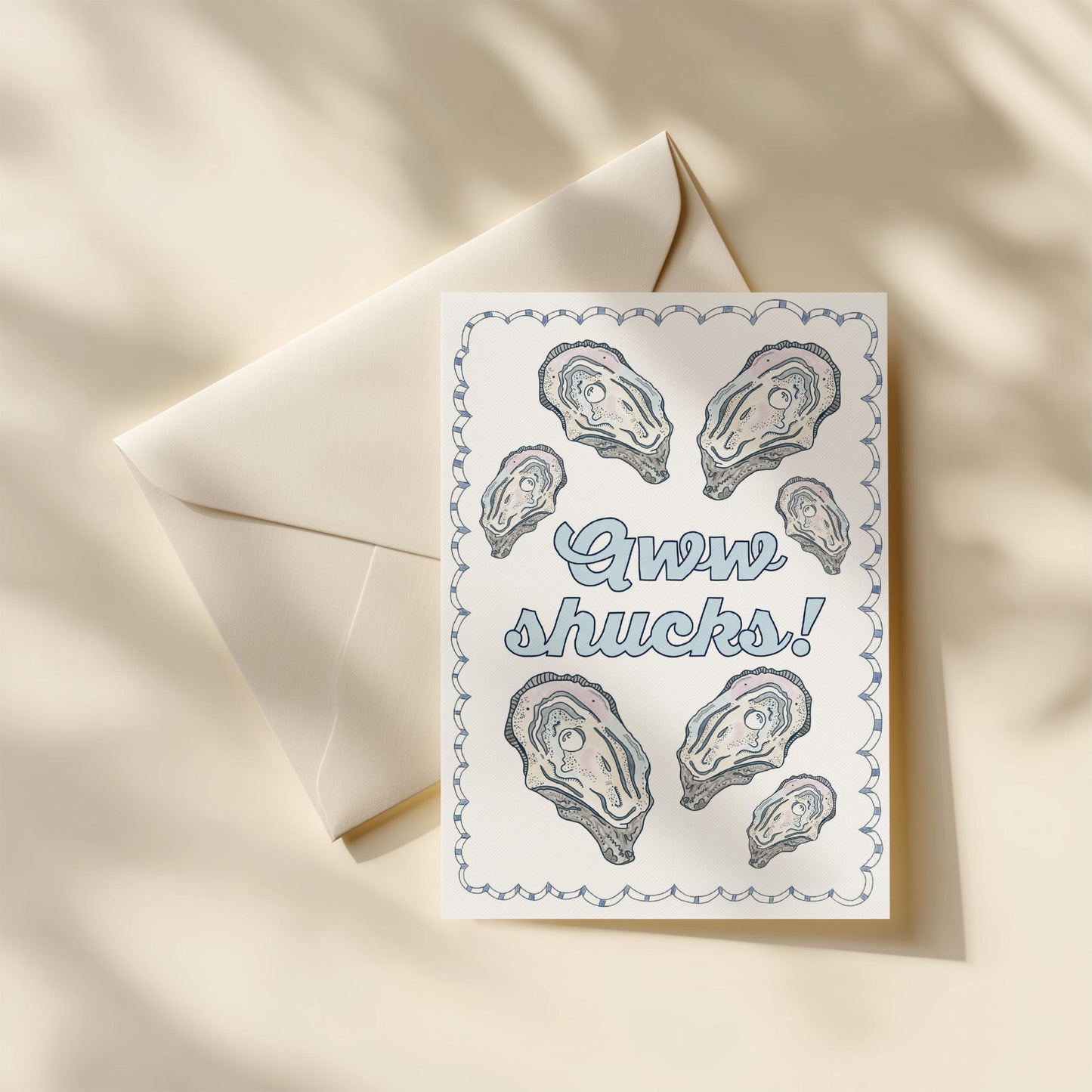 Hand Drawn Blank Inside Greeting Card | 5.5x6.5 Inch | All Occasion Card | Funny Thank You Card | Blank Greeting Card | Coastal Themed Card