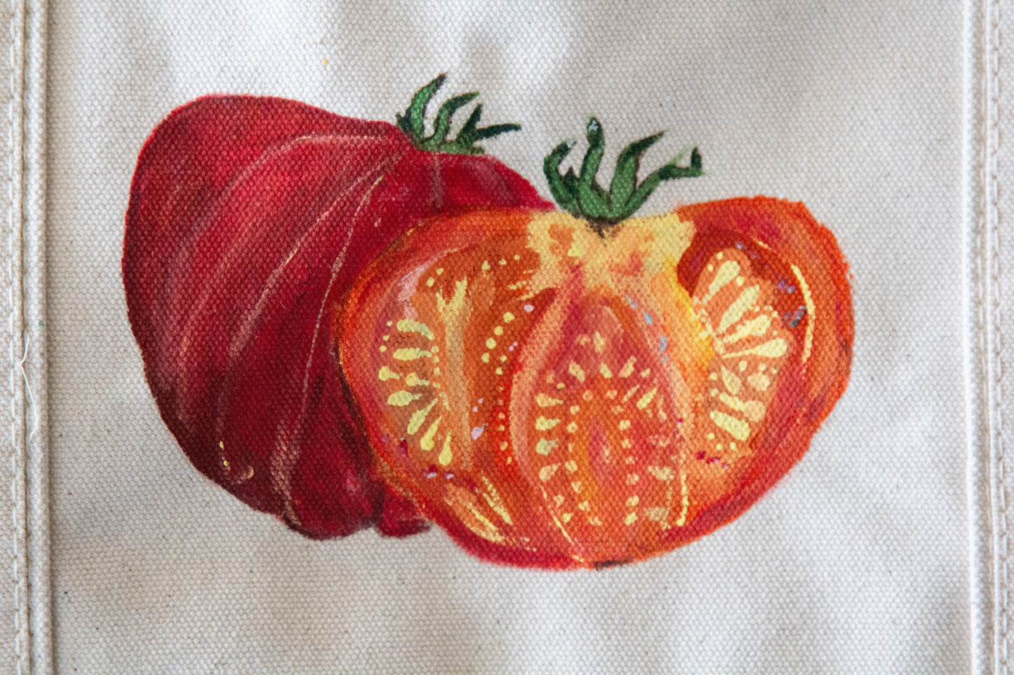 Groceries Favorite Food | What I Love Tote Bag | Hand-Painted Coastal Canvas Tote Bag | Lobster & Oyster Beach Bag