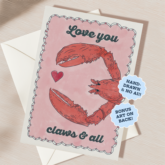 Love You Claws and All Card | Blank Inside