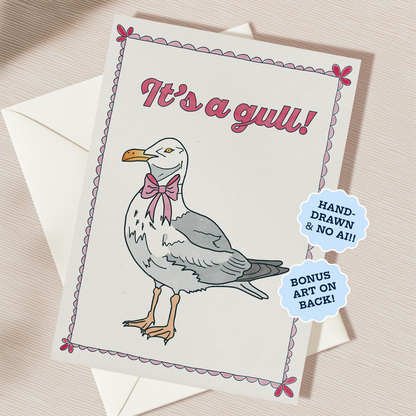 It's A Gull New Baby Card | Blank Inside