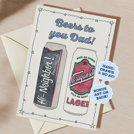 Beers to You Dad Card | Blank Inside