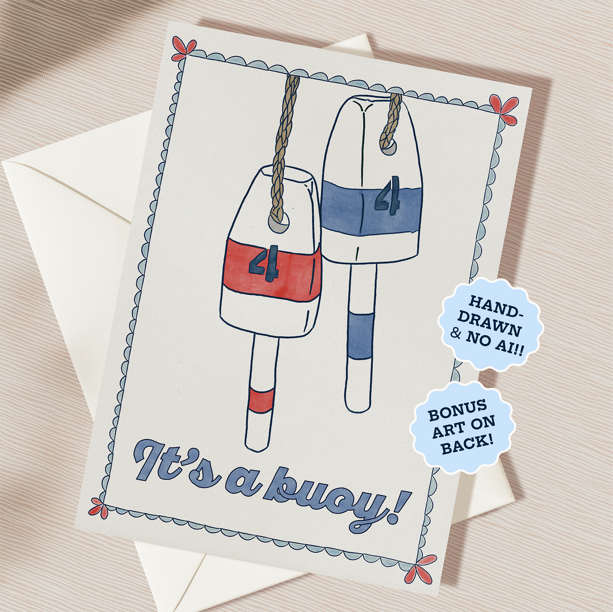 It's A Buoy New Baby Card | Blank Inside