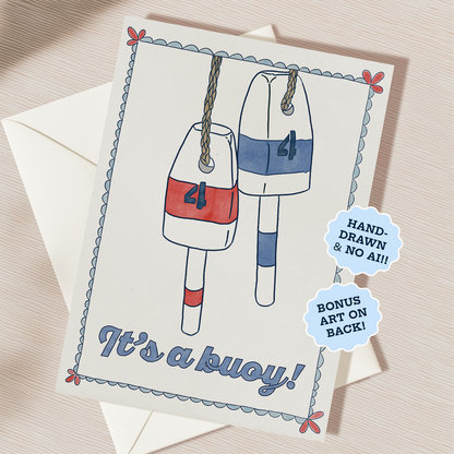 It's A Buoy New Baby Card | Blank Inside