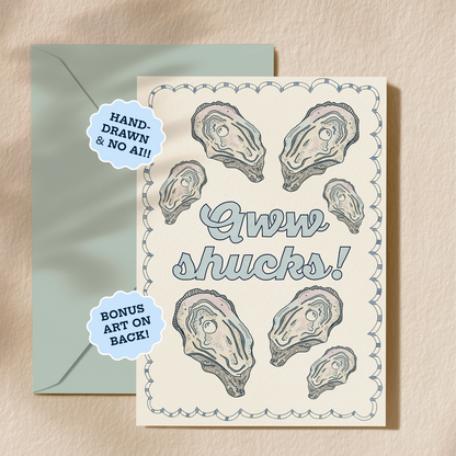 Aww Shucks Thank You Card | Blank Inside