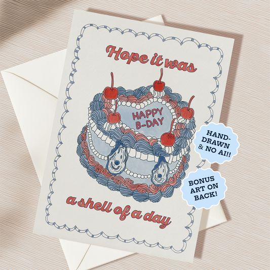 Belated Birthday Cake Card | Blank Inside