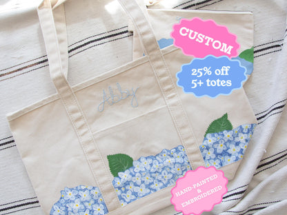Custom Personalized Hand Painted Embroidered Canvas Tote Bag | Custom Boat Tote Bag | What You Love Tote Bag | Personalized Gift Custom Gift