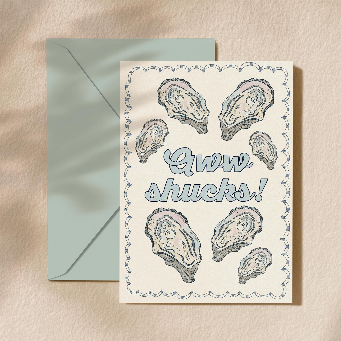 Hand Drawn Blank Inside Greeting Card | 5.5x6.5 Inch | All Occasion Card | Funny Thank You Card | Blank Greeting Card | Coastal Themed Card