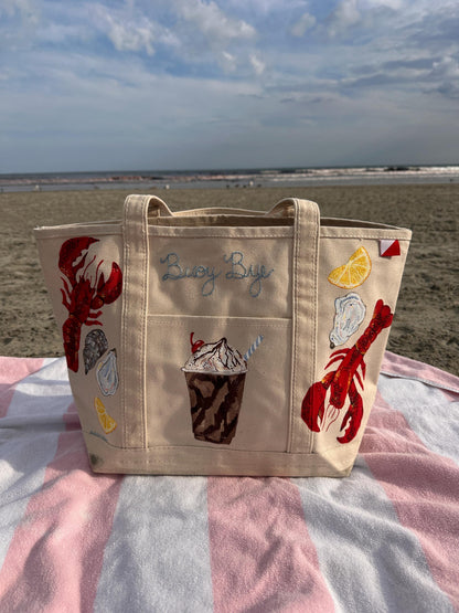 Buoy Bye | Hand-Painted & Hand-Embroidered Tote Bag
