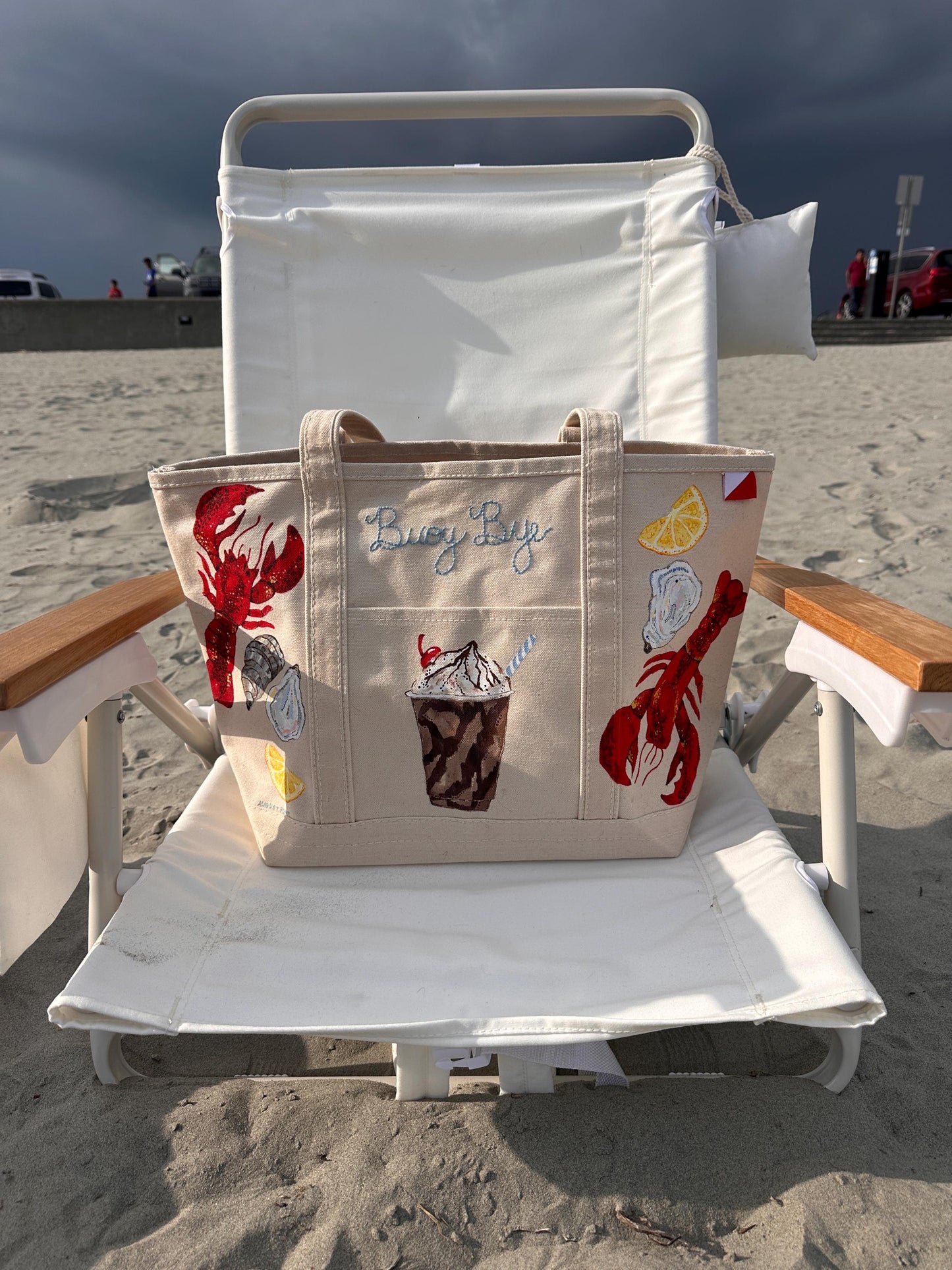 Buoy Bye | Hand-Painted & Hand-Embroidered Tote Bag