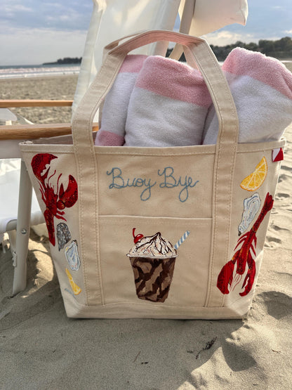 Buoy Bye | Hand-Painted & Hand-Embroidered Tote Bag