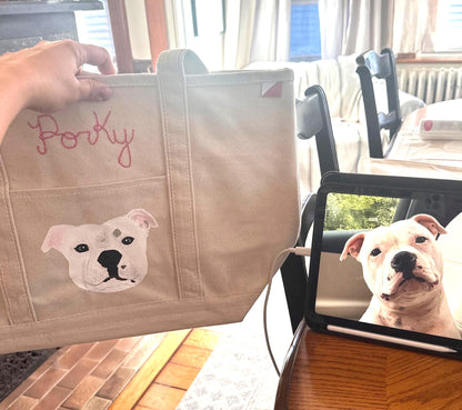 **CUSTOM** Hand-Painted Pet Portrait Tote Bag