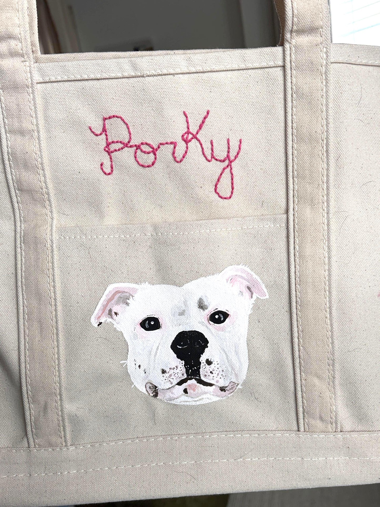 **CUSTOM** Hand-Painted Pet Portrait Tote Bag