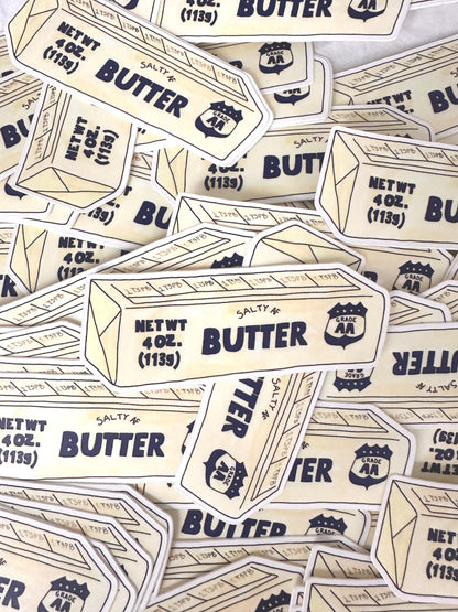Salty AF Butter Stick Die Cut Vinyl Sticker