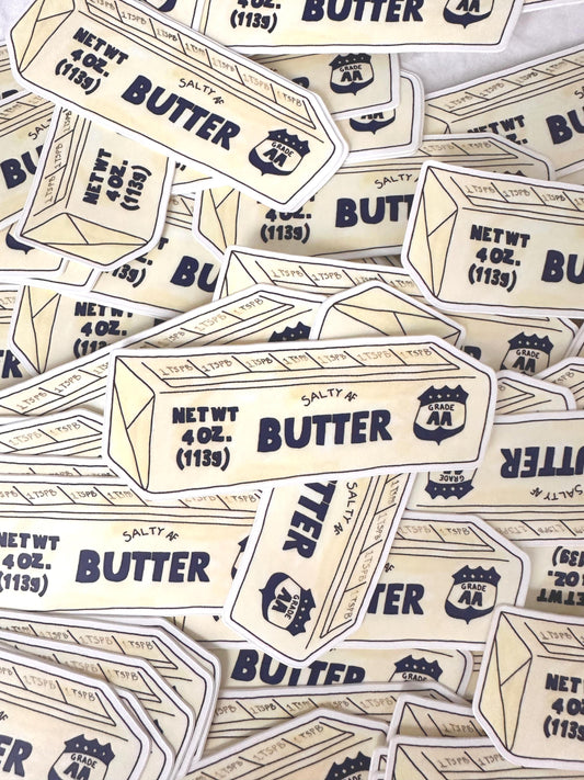 Salty AF Butter Stick Die Cut Vinyl Sticker