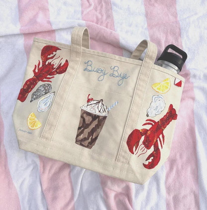 **CUSTOM** Hand-Painted & Hand-Embroidered Tote Bag