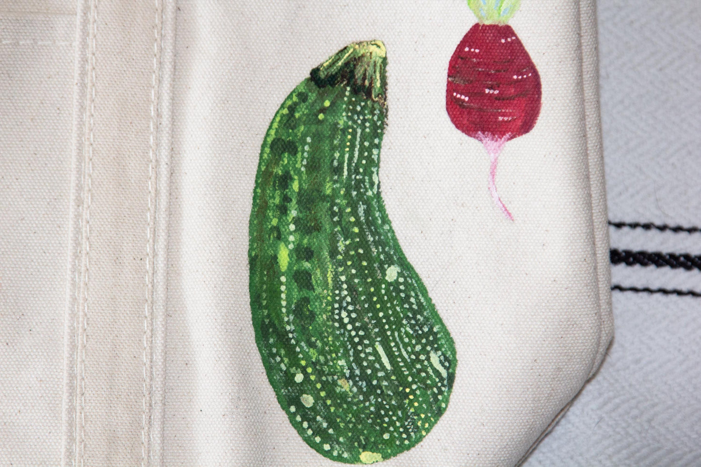Groceries Favorite Food | Hand-Painted & Hand-Embroidered Tote Bag