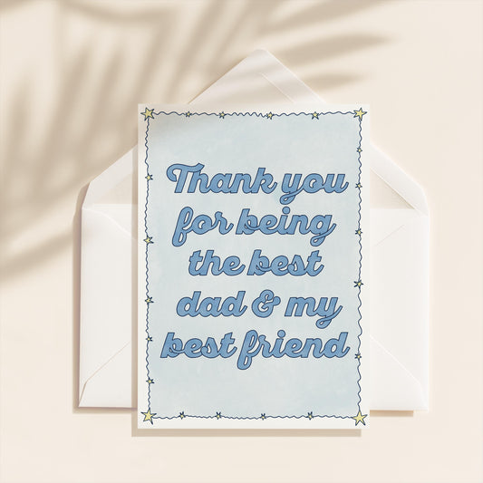 Thank You Dad Greeting Card | 5.5x6.5 Inch | Blank Inside Greeting Card | Dad's Birthday Card | Father's Day Greeting Card