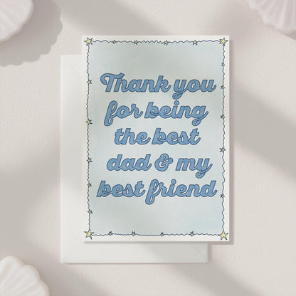 Thank You Dad Greeting Card | 5.5x6.5 Inch | Blank Inside Greeting Card | Dad's Birthday Card | Father's Day Greeting Card