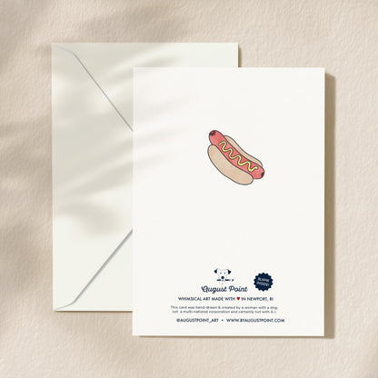 Happy Birthday Greeting Card | 5.5x6.5 Inch | Blank Inside Greeting Card | Hot Dog Stationary | Birthday Card | Hot Dog It's Your Birthday!