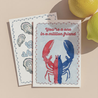 One In A Million Friend Greeting Card | 5.5x6.5 Inch | Blank Inside Greeting Card | Baby Shower Card | Sympathy Card | Thank You Card