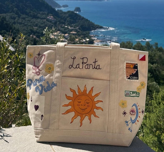 **CUSTOM** Hand-Painted & Hand-Embroidered Tote Bag