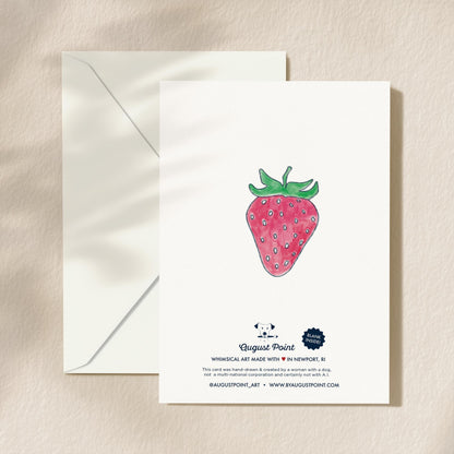 Berry Thank You Card | 5.5x6.5 Inch | Blank Inside Greeting Card | Thank You Greeting Card | Thank You Berry Much Greeting Card