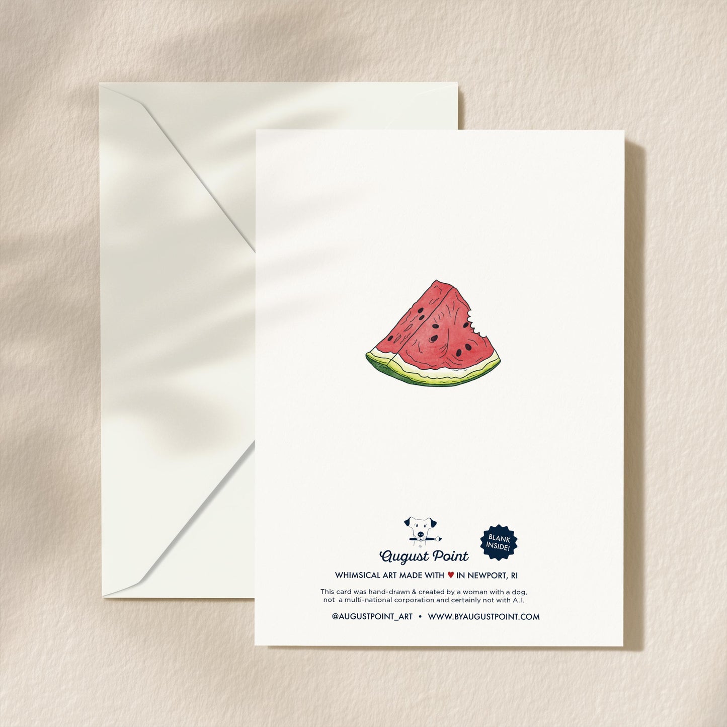 Melon Thank You Card | 5.5x6.5 Inch | Blank Inside Greeting Card | Thank You Greeting Card | Thank You A Melon Times Greeting Card