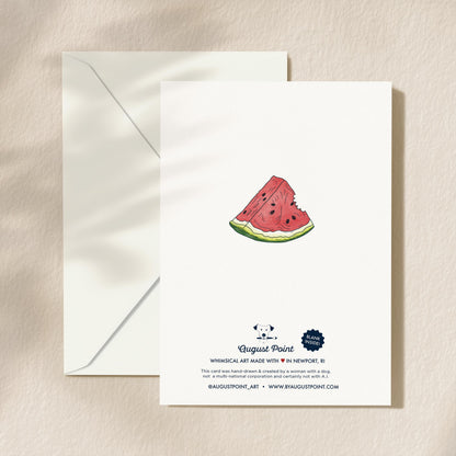 Melon Thank You Card | 5.5x6.5 Inch | Blank Inside Greeting Card | Thank You Greeting Card | Thank You A Melon Times Greeting Card