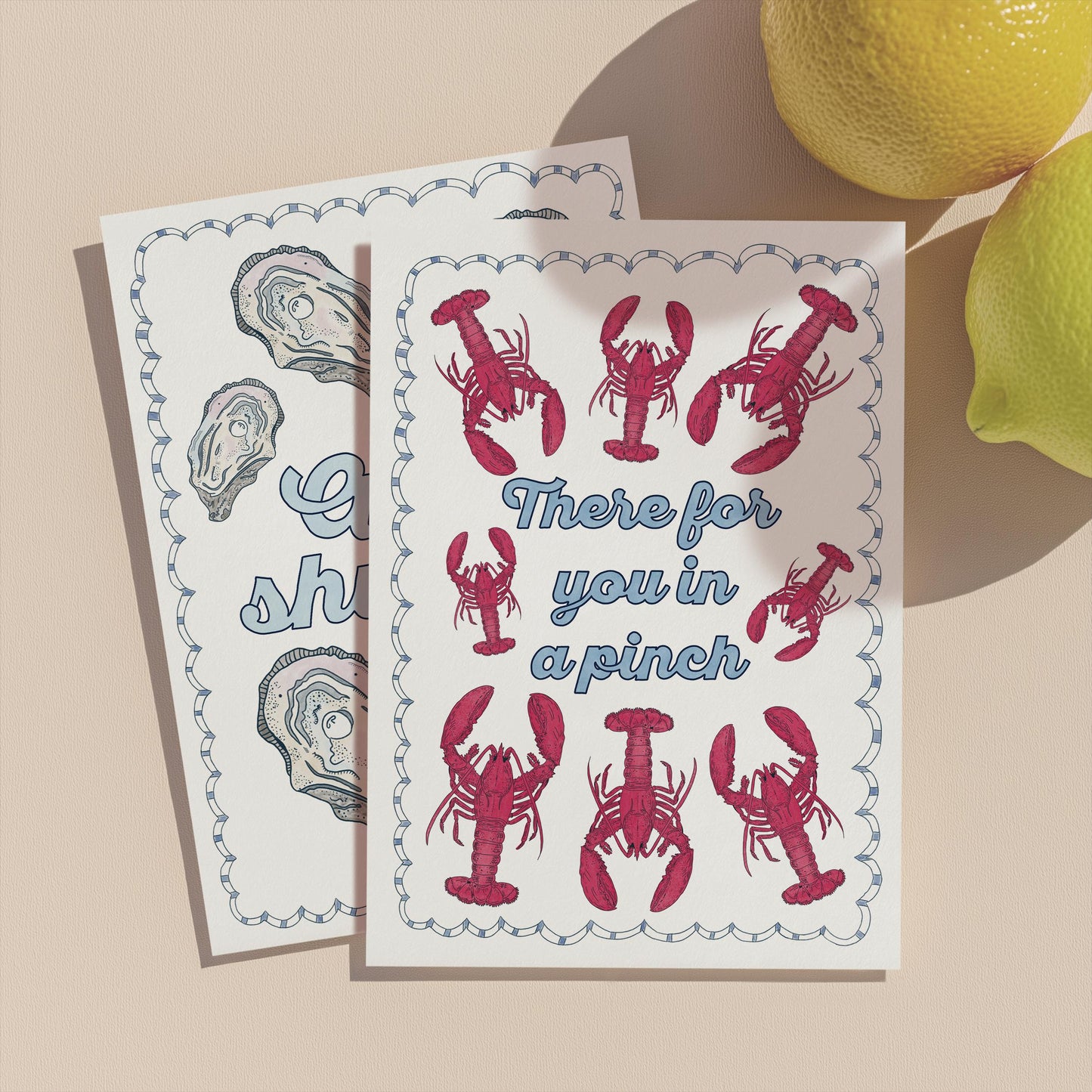 There For You Sympathy Greeting Card | 5.5x6.5 Inch | Blank Inside Greeting Card | Lobster Card | Whimsical Nautical Sympathy Card