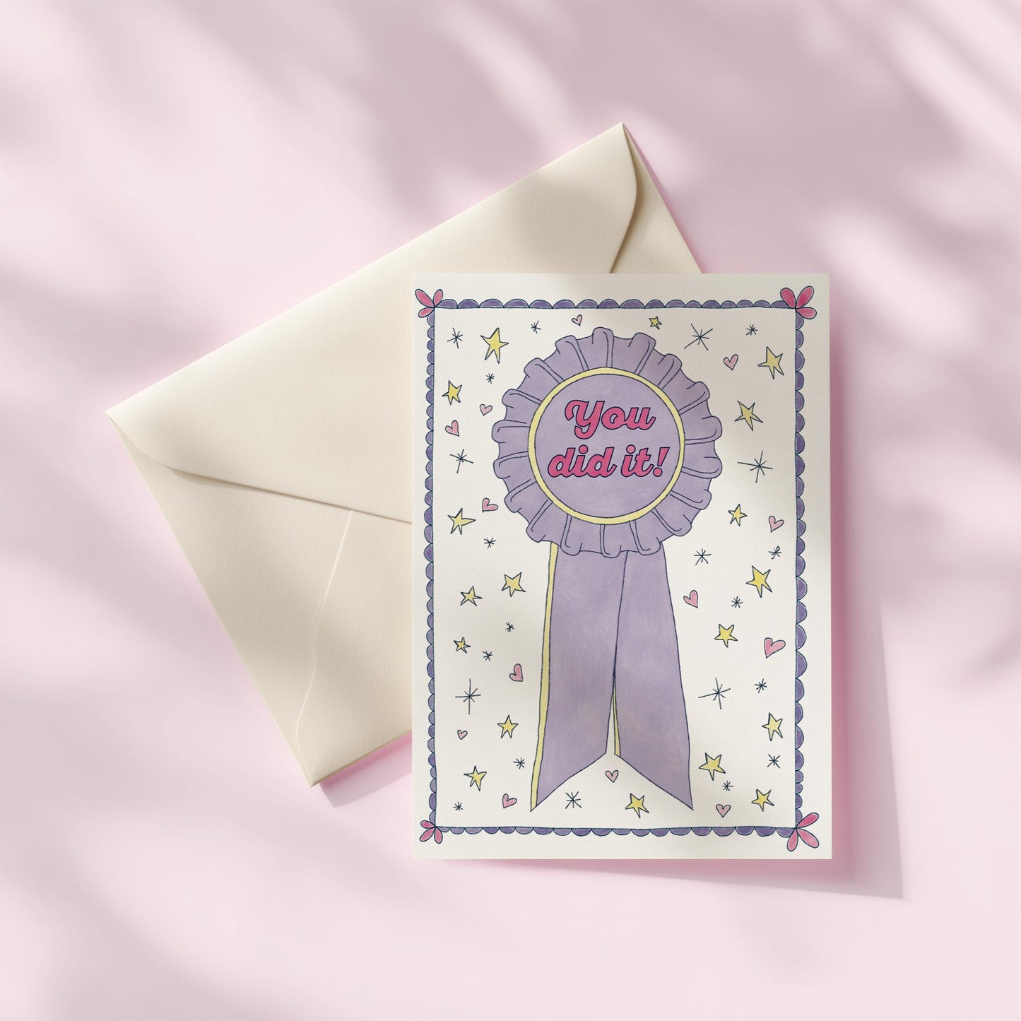 You Did It Congrats Greeting Card | 5.5x6.5 Inch | Blank Inside Greeting Card | Greeting Card for Graduation | Celebration Greeting Card