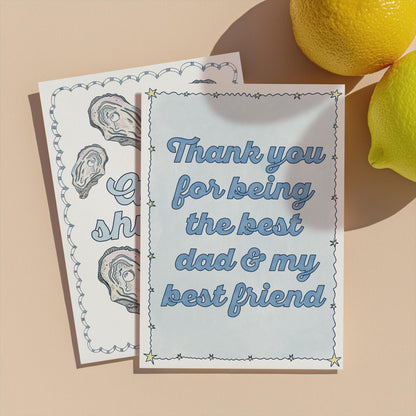 Thank You Dad Greeting Card | 5.5x6.5 Inch | Blank Inside Greeting Card | Dad's Birthday Card | Father's Day Greeting Card