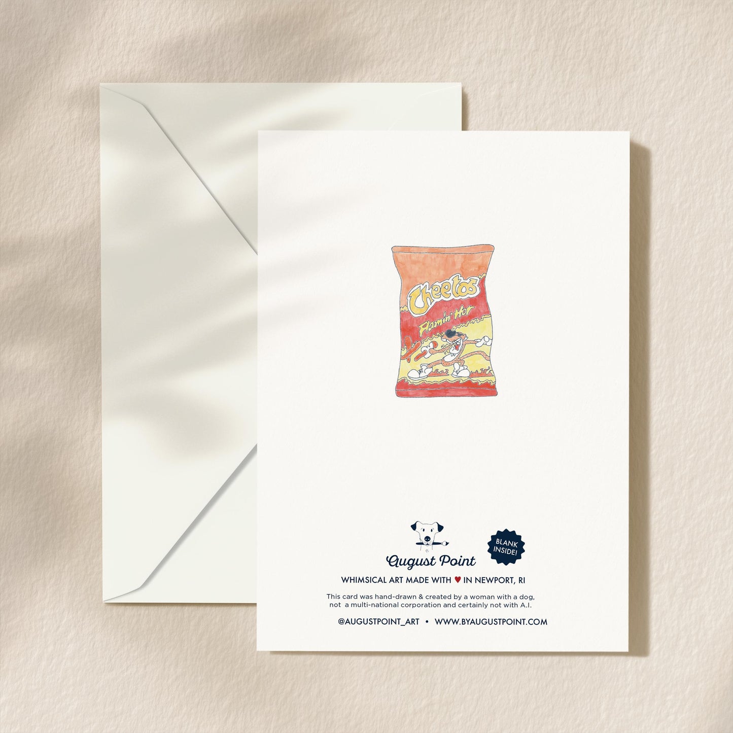 Hot Cheetos Love Romance Greeting Card | 5.5x6.5 Inch | Blank Inside Greeting Card | Greeting Card for Valentine's Day | Sexy Greeting Card