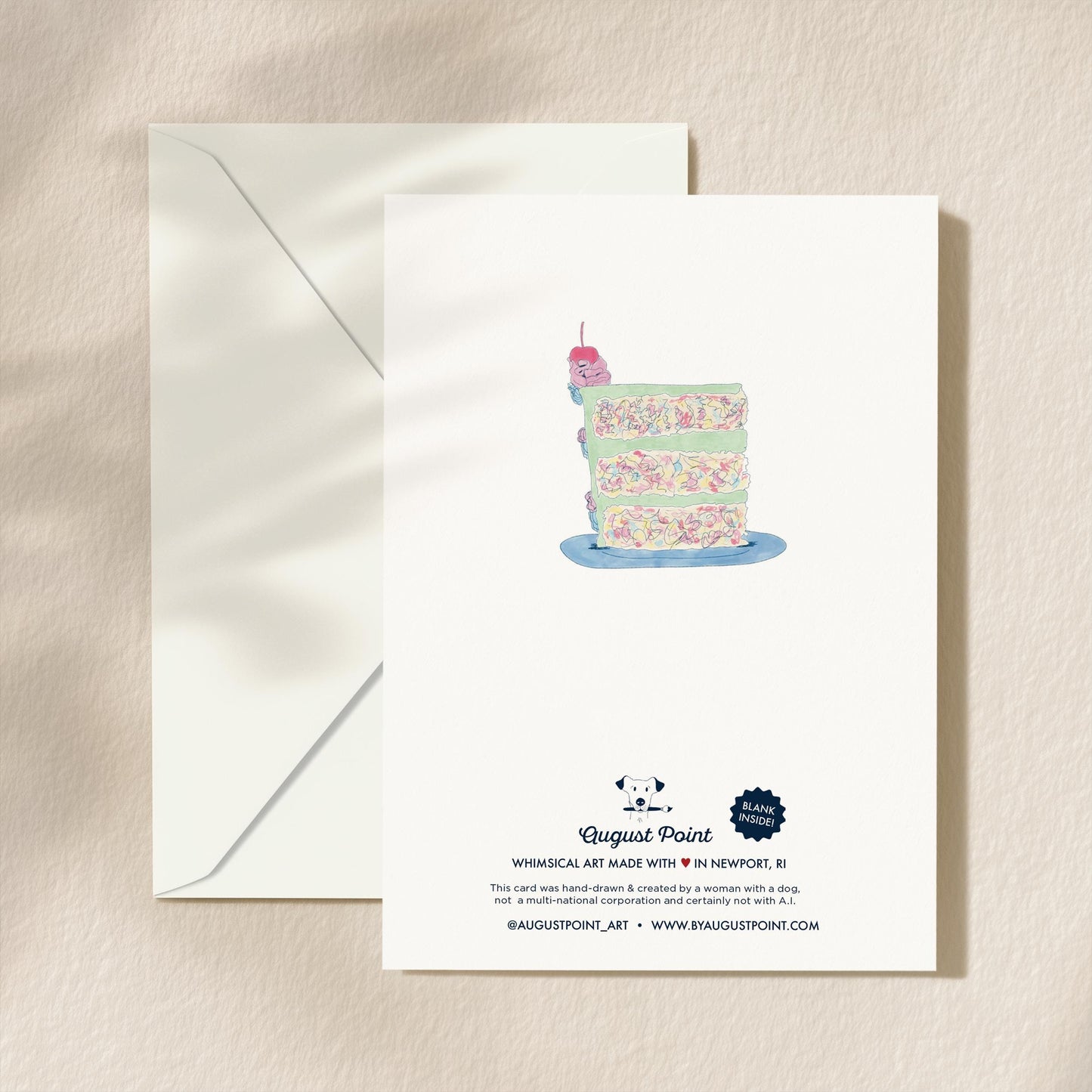 Happy Birthday Greeting Card | 5.5x6.5 Inch | Blank Inside Greeting Card | Vintage Cake Card | Birthday Card