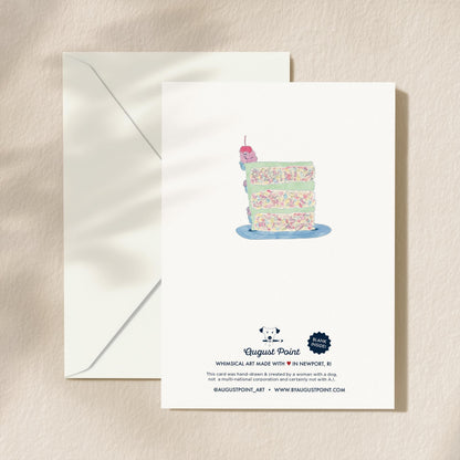 Happy Birthday Greeting Card | 5.5x6.5 Inch | Blank Inside Greeting Card | Vintage Cake Card | Birthday Card