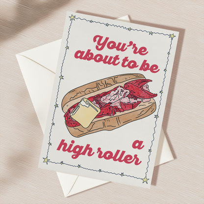 High Roller Celebration Greeting Card | 5.5x6.5 Inch | Blank Inside Greeting Card | Greeting Card for Graduation | Congrats Greeting Card