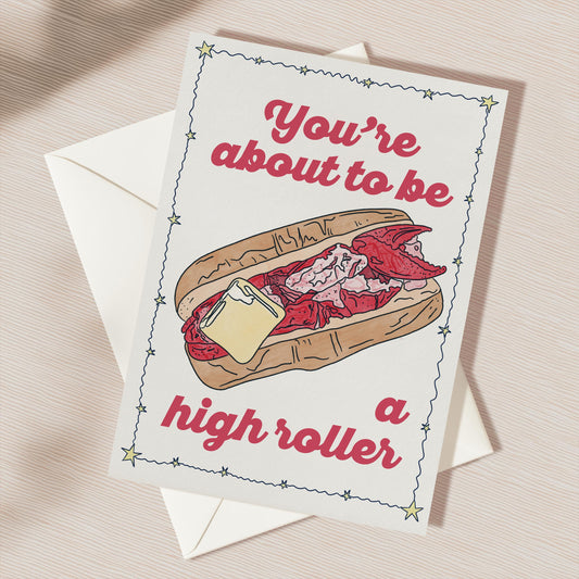 High Roller Celebration Greeting Card | 5.5x6.5 Inch | Blank Inside Greeting Card | Greeting Card for Graduation | Congrats Greeting Card