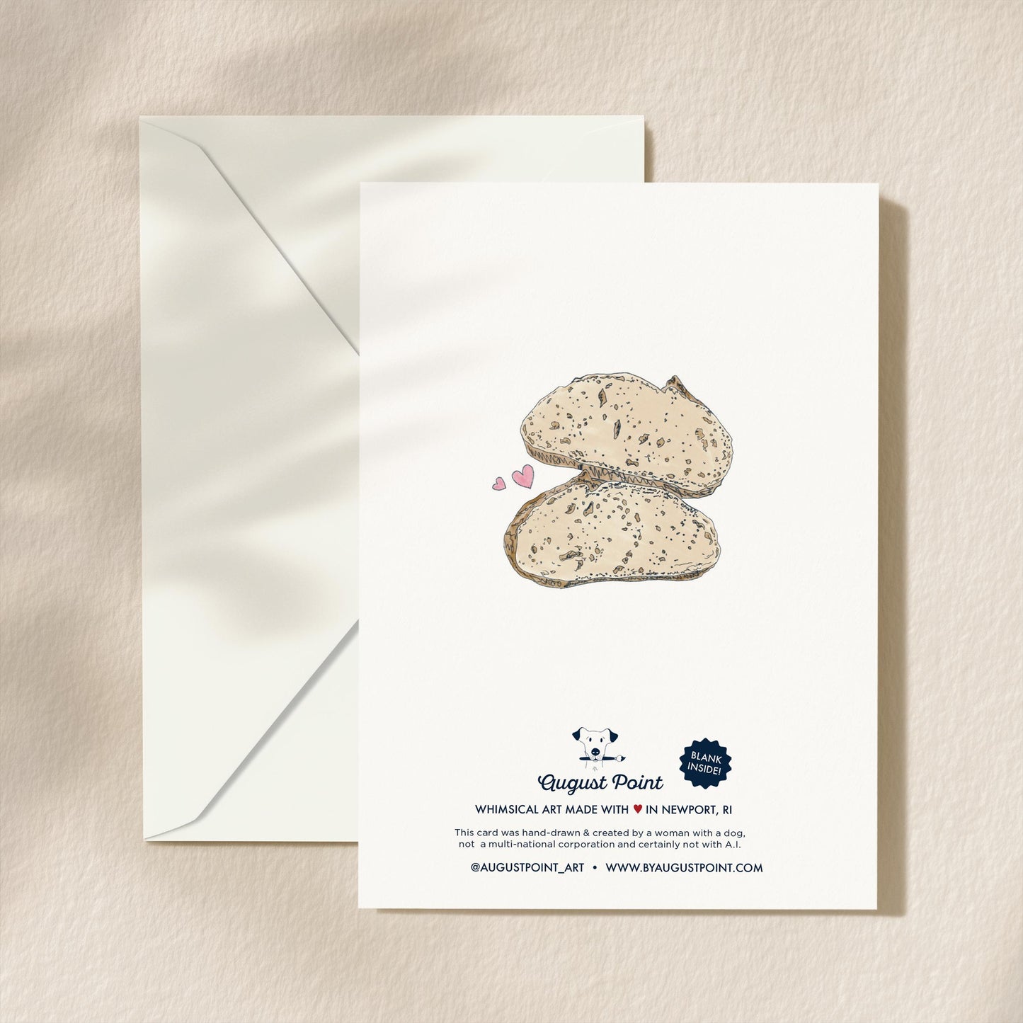 Sourdough Love You Greeting Card | 5.5x6.5 Inch | Blank Inside Greeting Card | Girlfriend Card | Valentine's Day Greeting Card
