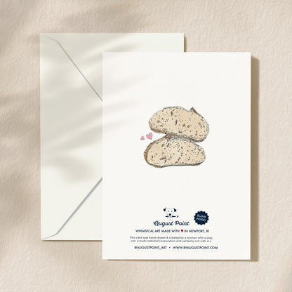 Sourdough Love You Greeting Card | 5.5x6.5 Inch | Blank Inside Greeting Card | Girlfriend Card | Valentine's Day Greeting Card