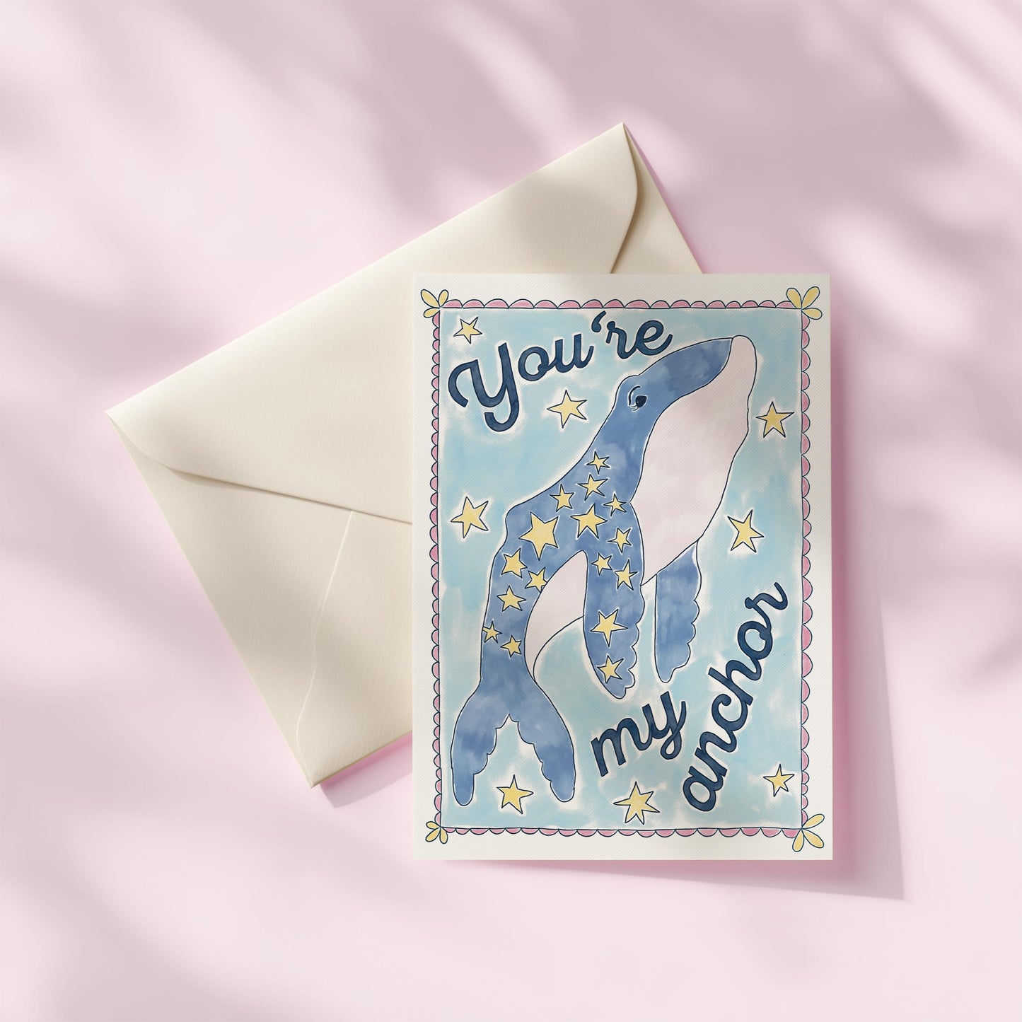 You're My Anchor Greeting Card | 5.5x6.5 Inch | Blank Inside Greeting Card | Gratitude Card | Sympathy Card | Thank You Card