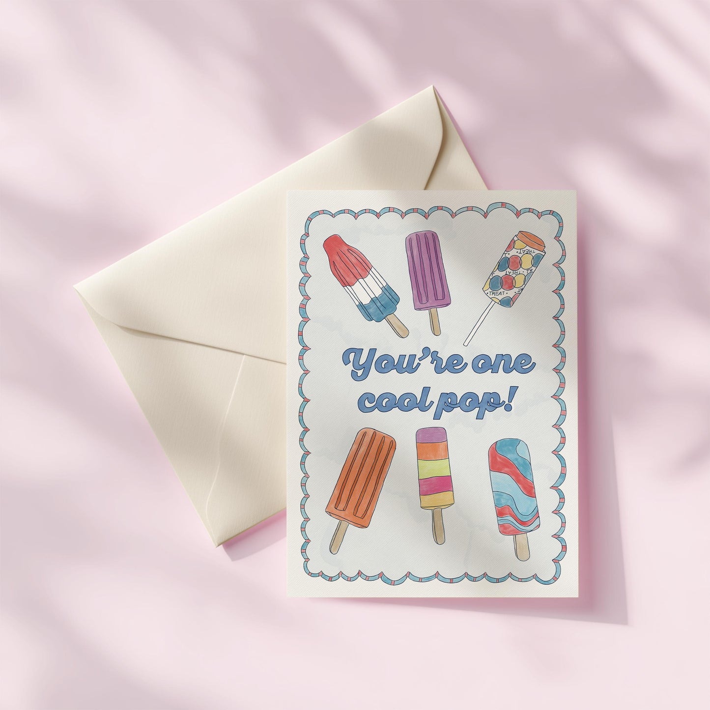 One Cool Pop Dad Greeting Card | 5.5x6.5 Inch | Blank Inside Greeting Card | Dad's Birthday Greeting Card | Father's Day Greeting Card
