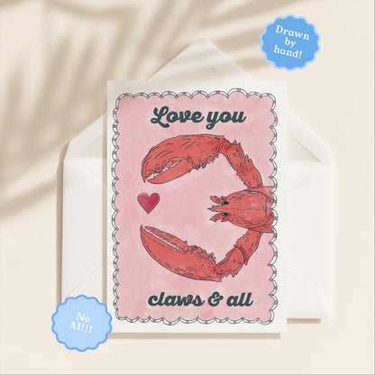 Love You Greeting Card | 5.5x6.5 Inch | Blank Inside Greeting Card | Girlfriend Card | Valentine's Day Greeting Card | Funny Love Card