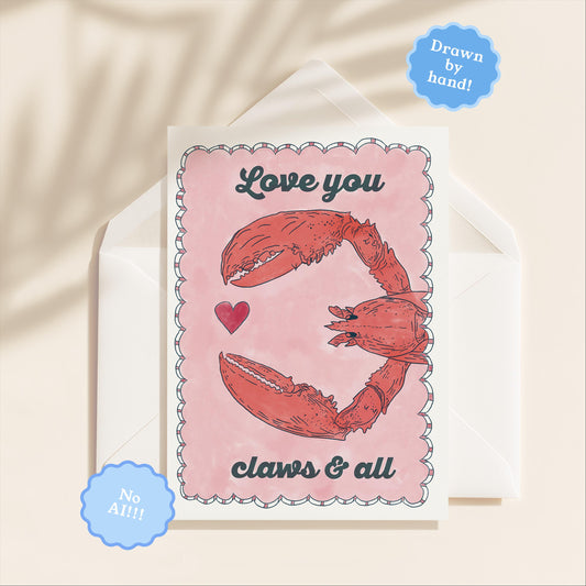 Love You Greeting Card | 5.5x6.5 Inch | Blank Inside Greeting Card | Girlfriend Card | Valentine's Day Greeting Card | Funny Love Card